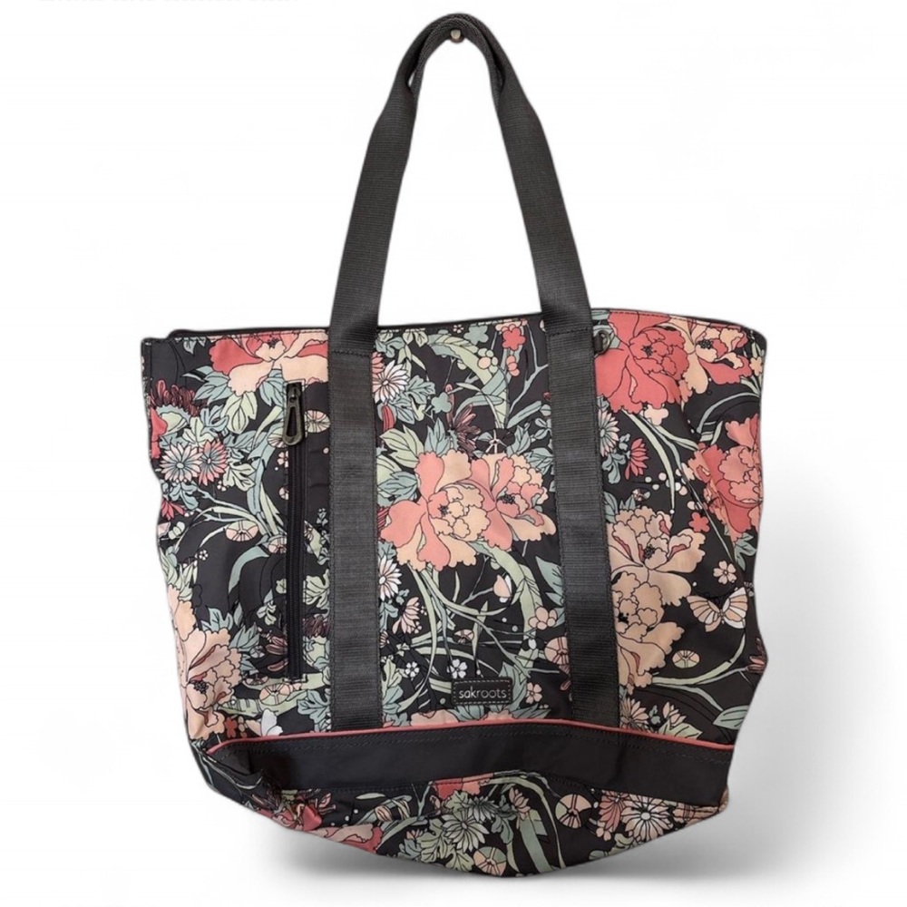 Sakroots Black Floral Tote Bag